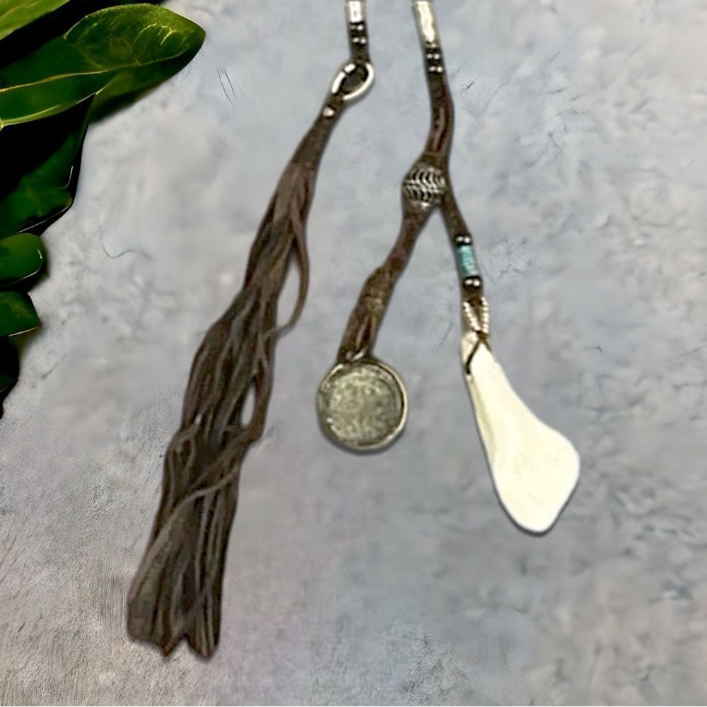 NWT Johnny Was Bohemian Leather Pendant Tassel Statement Necklace - Picture 14 of 16